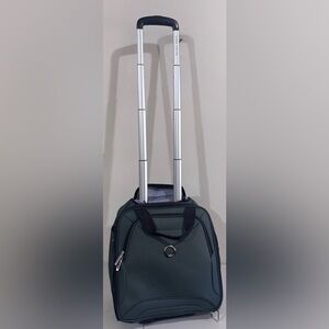 Delsey paris Rolling Carry-On Briefcase in Dark Green with Telescopic Handle